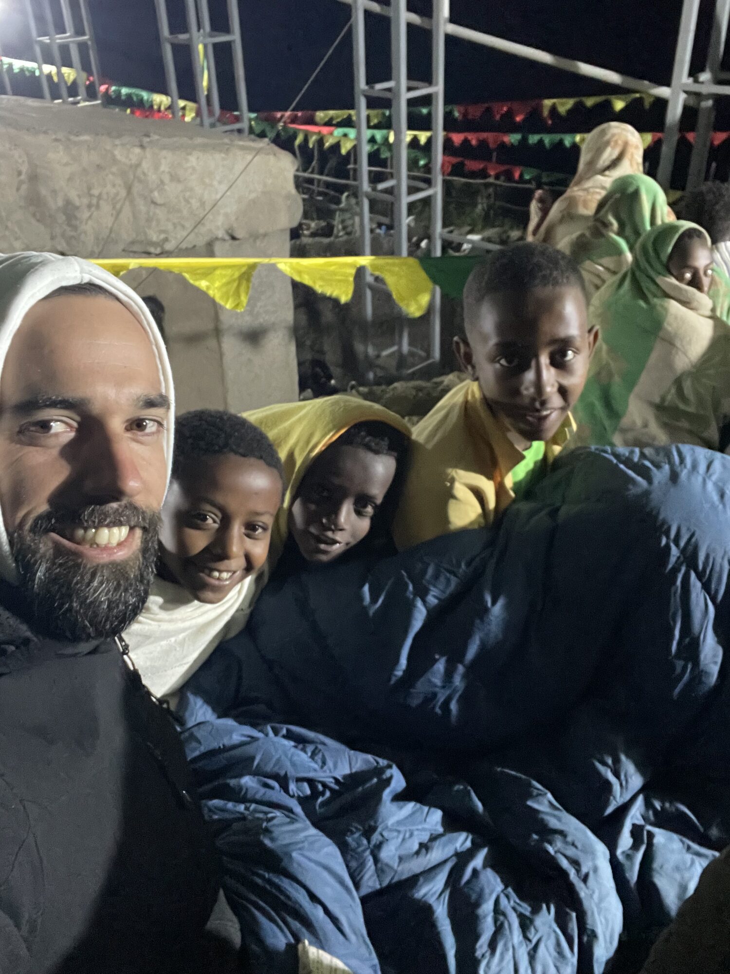 Children during a night vigil at a Lalibela church